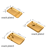 Plateaux de service multifonctionnels en acier inoxydable, assiettes divisées pour snacks, frites, brochettes, traiteur, restaurant, cuisine, vaisselle de table