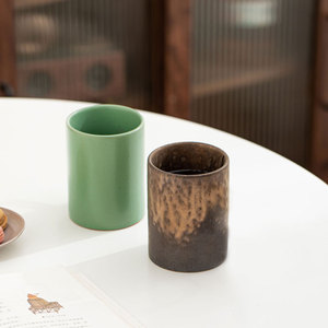 Tazas de Té de Cerámica de Gran Capacidad, Color Sólido, Diseño Retro para Uso Doméstico - Product Image 1