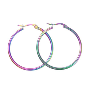 <b>Large</b> Lightweight Hypoallergenic PVD 8K Gold Plated Stainless Steel Huggie <b>Hoop</b> Earrings for Women | Sizes 20mm-70mm - Product Image 3