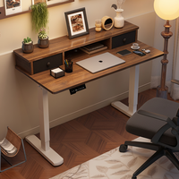 Escritorio Eléctrico Ajustable en Altura OEM de 1400*600 mm, Escritorio Inteligente para Computadora con un Solo Motor, Escritorio para Oficina en Casa, Patas de Escritorio con Estantería