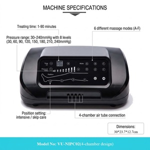 <span class=keywords><strong>Appareil</strong></span> de soulagement de la douleur VU 2026 – Machine de pressothérapie à compression à 4 chambres pour la récupération sportive et le drainage lymphatique - Product Image 2