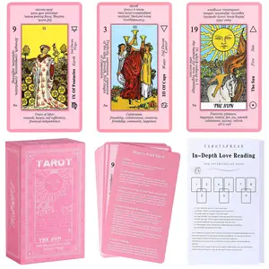 Wholesale Customized superior classical tarot quality gold foil pink tarot cards printing card with colorful pattern