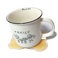 Dessous de verre multifonctions en acrylique, mignon motif ours, tapis pour tasse de café, dessous de verre, pour boissons