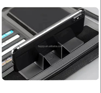 Chargeur sans fil et batterie externe Stockage à glissière Portefeuille d'affaires en cuir PU Produit de classement pratique