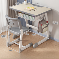 Ensemble de bureau et chaise scolaire individuels modernes et confortables en métal pour l'étude et la formation des enfants