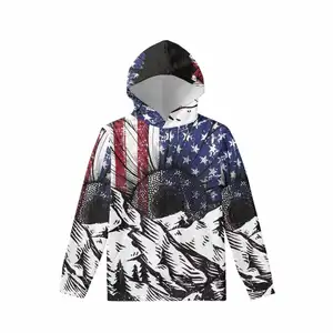 Montaña bandera americana arte diseño Unisex Sudadera con capucha niños sudaderas con capucha personalizado manga larga ropa fabricante barato al por mayor