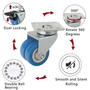 Porte suspendue appât établi 28mm 50mm <span class=keywords><strong>Supo</strong></span> 3 pouces caoutchouc PVC pivotant meubles roulettes - Product Image 2