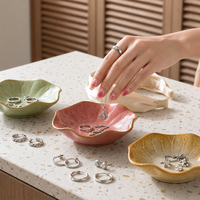 Petite assiette en céramique vintage à glaçure réactive, motif feuille de lotus, personnalisée, pour sauce, collation, décoration d'intérieur
