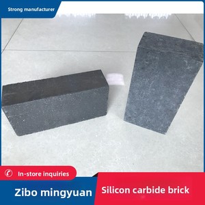 Suministro directo de fábrica, ladrillos estándar de carburo de silicio planos, seis planos, cuatro ladrillos SiC, placa de barrera de llama para refractario - Product Image 3