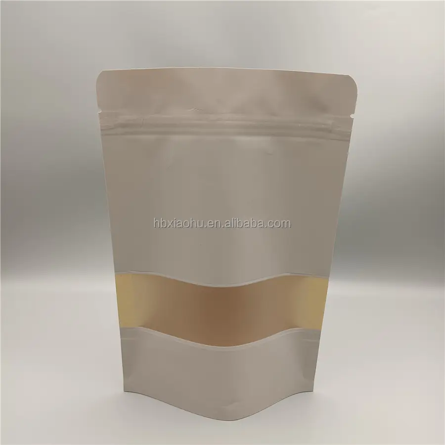 Новый дизайн, биоразлагаемый мешок, упаковка на молнии, крафт-бумага, упаковочные пакеты, подставка для еды, серый цвет
