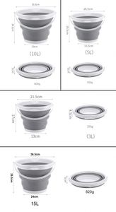 Plastic Foldable Bucket 2L 5L 10L 15L Portable Outdoor Fishing Bucket Soft TPR Collapsible Basin Bucket - Product Image 4