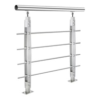 Rampe d'escalier de balcon en acier inoxydable sur mesure avec usinage CNC SUS 304, design industriel, fixation au sol, certifiée CE
