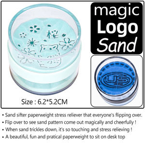 कस्टम ऐक्रेलिक सैंड ग्लोब पेपरवेट 3-इंच गोल फ्लिप ओवर, रेत पैटर्न देखने के लिए सकुरा और गिलहरी लोगो सैंड पेपर वजन - Product Image 3