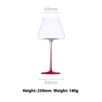 Verre à vin moderne et simple en cristal dépoli rose dégradé, 601-700 ml, type gobelet à ventre haut, pour les fêtes (Sheng Rui)