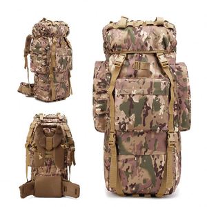 Sac à dos tactique de grande taille 65L, sac à dos de randonnée imperméable de haute qualité avec housse de pluie - Product Image 6