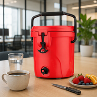 Seau isotherme rotomoulé moderne et économique rouge de 3,5 gallons avec robinet, boîte de rangement d'eau réutilisable pour entreprise, bureau, hôpital