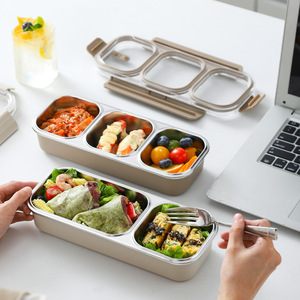 Bencircle CS03 700/740ml Portable Reusable Stainless Steel Compartment Leakproof Bento Lunch Box Food Container for Kids - Product Image 2