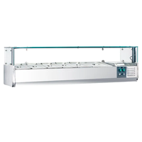 Unitech 1,5 m Vitrine Réfrigérée Commerciale de Comptoir en Acier Inoxydable pour Salades, Refroidissement Direct, 1 Porte, Dégivrage Manuel