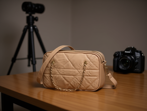 Borsa per fotocamera in microfibra, pelle sintetica, chiusura con cerniera, stile casual, per donna, con fotocamera MT-220859 - Product Image 2