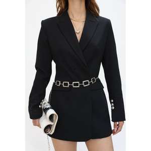 Cinturón de Cadena Cuadrada con Hebilla de Marco Cuadrado para Camisas, Chaquetas, Vestidos, Pantalones, Material de Aleación Formal - Product Image 4