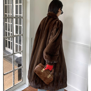 Cappotti in pelliccia di volpe di lusso lunghi marrone a lunghezza intera 2025 americano <span class=keywords><strong>Plus</strong></span> con tasche per le donne - Product Image 3