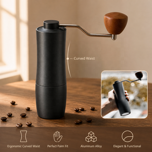 เครื่องบดกาแฟแบบพกพา F18S อลูมิเนียมอัลลอยด์ ดีไซน์โค้งมน 5 ดาว CNC 420 Burr ลูกปืนคู่ น้ำหนักเบา 566 กรัม เหมาะสำหรับใช้<span class=keywords><strong>ที่</strong></span>บ้านและออฟฟิศ - Product Image 2