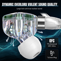 Earphone Balanced Armature Super Linear Driver, Kabel Lepas Pasang 3.5mm IEM Plug, Suara HiFi Imersif, Earphone Musik Berkabel