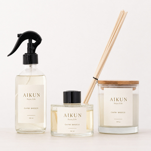 Coffret de diffuseurs à bâtonnets et bougies parfumées givrées élégantes AIKUN pour la maison, le salon, le spa et les mariages - Product Image 1