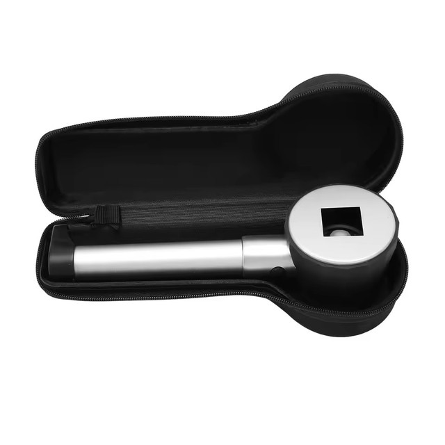 Handheld 10X Magnifier Loupe 3 LEDs Optical Glass with Measure Scale Jewelry Magnifying Glass