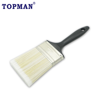 Pinceau plat industriel et DIY de 2 pouces avec poils naturels, manche en plastique noir, personnalisable, support OEM, peinture murale