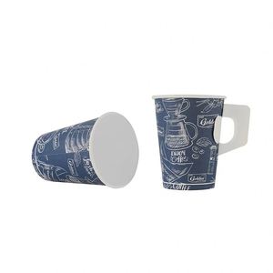 Gobelet à café en papier kraft simple paroi, 250 ml (7 oz), avec poignée, revêtement PE, recyclable, facile à transporter et de bonne qualité - Product Image 3