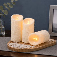 Bougies scintillantes élégantes à motif de rose LED Bougies piliers réalistes pour la décoration de la maison pour la Saint-Valentin
