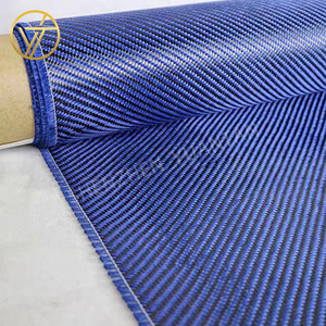 Azul Tecido kevlars carbono híbrido sarga tejido Kevlars Aramid 3K tela de <span class=keywords><strong>fibra</strong></span> de carbono para carcasa de teléfono móvil - Product Image 4