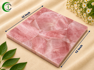 Placa Decorativa de Mármol Rosa Cuadrada de 12 Pulgadas para Pared, Ideal para Interiores de Hogar y Oficina, Decoración Elegante de Pared - Product Image 3