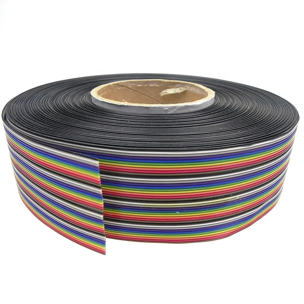 In stock 28AWG ide 30pin 34pin 40 pin Flat Color Rainbow Ribbon IDC Cable Wire Rainbow Cable