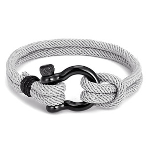 <span class=keywords><strong>Bracelet</strong></span> de corde nautique de corde de Milan avec <span class=keywords><strong>Bracelet</strong></span> de <span class=keywords><strong>marin</strong></span> de manille cadeau pour hommes et femmes <span class=keywords><strong>Bracelet</strong></span> à la mode en nylon de voile - Product Image 3