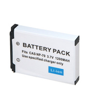 Batterie NP-70 1200mAh CNP70 pour appareil photo numérique Casio Exilim, certifiée CE, vente en gros, cellules 0 cycle, stock 3.8V-7.4V