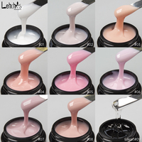 Lehchis Gel durcissant UV/LED rose 15ml sans HEMA ni TPO, auto-nivelant, pour extension d'ongles, avec logo personnalisable, fournitures pour ongles