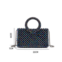 Sac de soirée perlé fait main personnalisé pour femme, avec poignée supérieure et petite pochette, idéal pour les fêtes et mariages