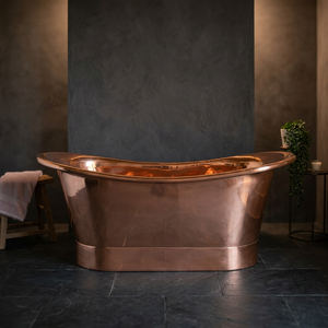 Bañera Ovalada de Cobre Independiente Hecha a Mano para Adultos con Tapa, Bañera de Lujo Moderna y Duradera para Baño - Product Image 6
