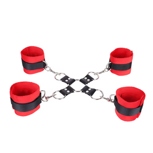 مجموعة أدوات تقييد جنسية من وايزو، مجموعة ألعاب جنسية مع أصفاد لليدين والكاحلين، مجموعة تقييد مع غطاء للعينين وأداة للدغدغة - Product Image 4