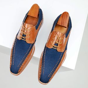 Chaussures Oxford de travail pour hommes Goodyear, motif camouflage, nouveau style, cuir véritable, fabrication artisanale, style rétro, décontracté, à lacets - Product Image 3