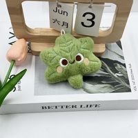 Porte-clés en peluche en forme de feuilles de 4 pouces, mignon, mini, jouet rembourré, cadeau pour machine à griffes, souvenir, pendentif unisexe