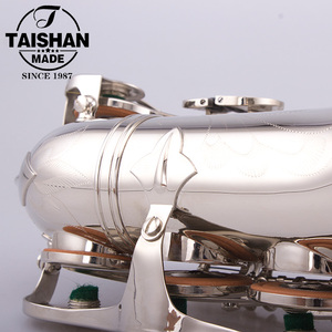 Color Plata Profesional Alto F #   Saxofón Soprano Curvo con Estuche - Product Image 4