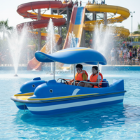 Nouveau design tendance : Bateau à pédales électrique Dolphin par Waterplay Crafts, en fibre de verre autodrainante, pour enfants, idéal pour les parcs aquatiques