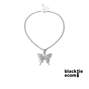 Collar de Mariposa Extra Grande de Diseño Único y Lujoso con Cristales de Estrás, Colgante Grande, Joyería de Moda para Fiestas, en Venta - Product Image 2