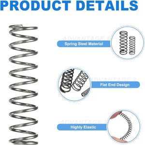 Uxcell 10 cái lò xo nén cuộn dây 10mm OD 1mm Kích thước dây 40mm miễn phí Chiều dài thép không gỉ cơ khí công nghiệp mở rộng - Product Image 3