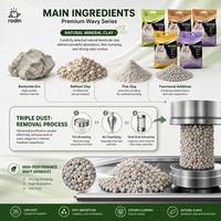 Litière pour chat en bentonite en gros à faible teneur en oligo-éléments, forme de boule, agglomération dure, sable d'argile naturel écologique pour toilettes pour chats