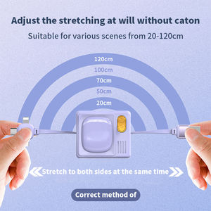 Cable DE DATOS retráctil 3 en 1, cargador de teléfono, carga rápida, portátil, con puertos de almacenamiento L Micro USB, cable de cobre - Product Image 2