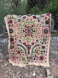 Cotton Hand Embroidered Suzani <b>Quilt</b> Boho <b>Bedding</b> Colorful Uzbek Style Bedspread Handmade Kantha <b>Quilt</b> - Product Image 1